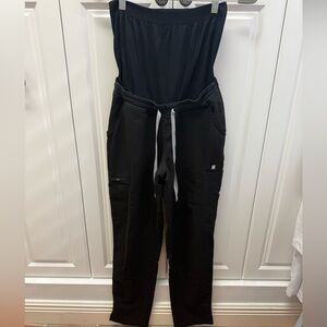 Figs black maternity scrub bottoms, straight leg